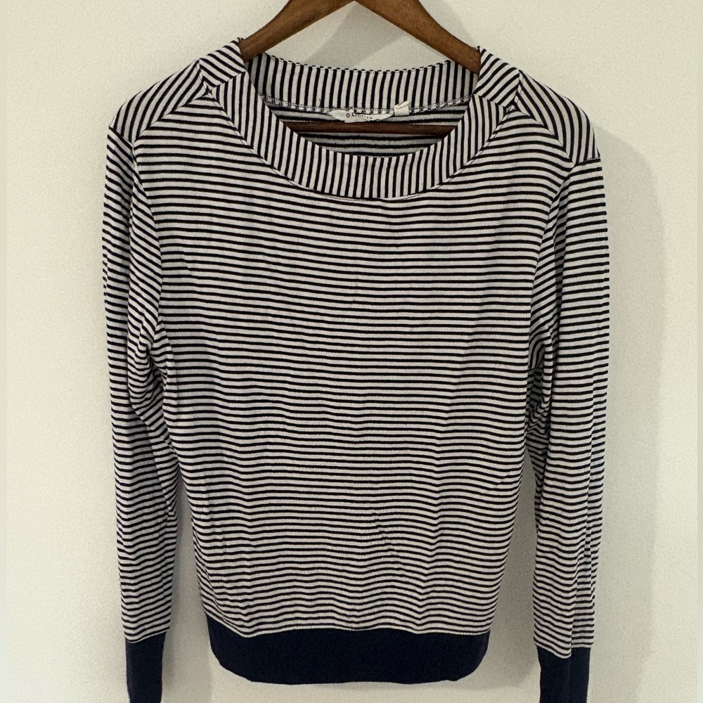 Athleta Studio Striped long sleeved modal blend shirt